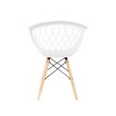 Ver imagem 3 de Kit 4 Cadeiras Web Dsw Base Madeira Apoio de Braço Sala Cozinha Jantar - La Mobilia