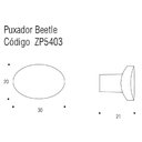 Ver imagem 2 de Puxador Ponto Beetle sem Base Gold Escovado Zen Design Zp5403.b00