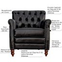 Ver imagem 2 de Poltrona Decorativa Sala de Estar Níger Pés Madeira Couro Preto - Gran Belo