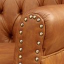 Ver mais imagens de Poltrona Decorativa Sala de Estar Níger Pés Príncipe Couro Mel - Gran Belo