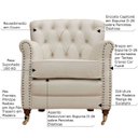 Ver imagem 2 de Poltrona Decorativa Sala de Estar Níger Pés Príncipe Couro Off White - Gran Belo