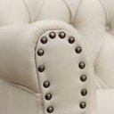Ver mais imagens de Poltrona Decorativa Sala de Estar Níger Pés Príncipe Couro Off White - Gran Belo