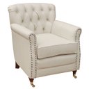 Ver imagem 1 de Poltrona Decorativa Sala de Estar Níger Pés Príncipe Couro Off White - Gran Belo