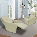 Ver imagem 6 de Poltrona Decorativa Reclinável Elétrica Moroni Couro Off White - Gran Belo