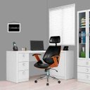 Ver imagem 6 de Cadeira de Escritório Presidente Giratória com Regulagem de Altura Akon Pu