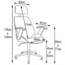 Ver imagem 3 de Cadeira de Escritório Presidente Giratória com Regulagem de Altura Akon Pu