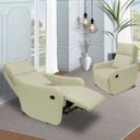 Ver imagem 6 de Poltrona Decorativa Reclinável Manual Moroni Couro Off White - Gran Belo