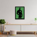 Ver imagem 2 de Quadro Decorativo Silhueta Lanterna Verde 33x24cm - com Vidro:madeira Preta