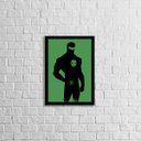 Ver imagem 1 de Quadro Decorativo Silhueta Lanterna Verde 33x24cm - com Vidro:madeira Preta