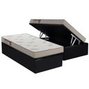 Ver imagem 1 de Cama Box Baú Solteiro: Colchão Espuma Ortobom D23 Light Saúde + Base Crc Courano Black(88x188)