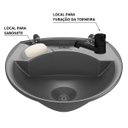Ver imagem 4 de Pia Lavatório 4l Cinza + Sifão Sanfonado Universal + Torneira Preta + Engate Preto + Veda Rosca