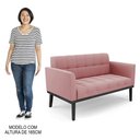 Ver imagem 6 de Sofá Namoradeira e 2 Poltronas Base Madeira Preto Ana Suede Rosê - Ibiza