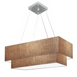 Pendente Retangular Palha MJ-4321 Para Mesa de Jantar e Estar - 1