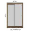 Ver imagem 4 de Guarda-roupa Solteiro 2 Portas de Correr 2 Gavetas Rustic/branco Vivare Madesa