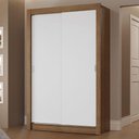 Ver imagem 1 de Guarda-roupa Solteiro 2 Portas de Correr 2 Gavetas Rustic/branco Vivare Madesa