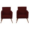 Kit 2 Poltronas Decorativa Nice Suede Vinho - JRV Móveis - 1