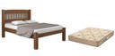 Ver imagem 1 de Cama Casal Madeira Maciça Resistente Colchão D33 138x188x17:castanho