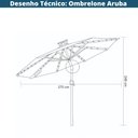 Ver imagem 7 de Ombrelone Central com Base Hdpe Aruba Rivatti 270 Cm (larg) Alumínio Capa Poliéster Fendi com Led