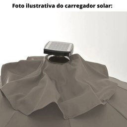 Ombrelone Central com Base Hdpe Aruba Rivatti 270 Cm (larg) Alumínio Capa Poliéster Fendi com Led - 5