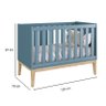Berço Americano e Cômoda New Classic Azul com Pés Madeira Natural e Colchão Gazin – Reller - 2
