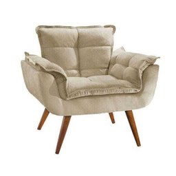 Kit 2 Poltronas Decorativa Sala Recepção Escritório  Opala Suede Bege - 2
