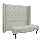 Ver imagem 1 de Cabeceira Cama Box King 195cm e Recamier Vicenza Veludo S04 - D’Rossi