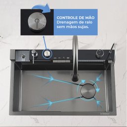 Cuba Gourmet Pia Completa Multifuncional Moderna Smart Cor Preta - Brinovar - 6