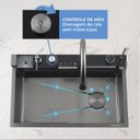 Ver mais imagens de Cuba Gourmet Pia Completa Multifuncional Moderna Smart Cor Preta - Brinovar