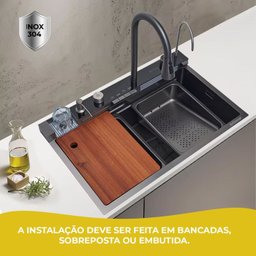 Cuba Gourmet Pia Completa Multifuncional Moderna Smart Cor Preta - Brinovar - 2