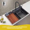 Ver imagem 2 de Cuba Gourmet Pia Completa Multifuncional Moderna Smart Cor Preta - Brinovar