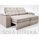Ver imagem 3 de Sofá com Porta Copos e Carregador Usb Eureka 1,70m Assento Retrátil e Reclinável Velosuede