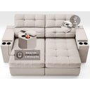 Ver imagem 6 de Sofá com Porta Copos e Carregador Usb Eureka 1,70m Assento Retrátil e Reclinável Velosuede
