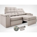 Ver mais imagens de Sofá com Porta Copos e Carregador Usb Eureka 1,70m Assento Retrátil e Reclinável Velosuede