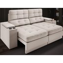 Ver imagem 2 de Sofá com Porta Copos e Carregador Usb Eureka 1,70m Assento Retrátil e Reclinável Velosuede