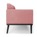 Ver imagem 4 de Sofá Namoradeira Base de Madeira Fixa Preto Marisa Suede Rosê - D’Rossi