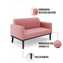 Ver imagem 6 de Sofá Namoradeira Base de Madeira Fixa Preto Marisa Suede Rosê - D’Rossi