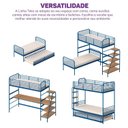 Ver imagem 6 de Cama Alta em Ferro Aço Carbono Tubular Teko Casatema MadeiraOriginals Azul/Álamo