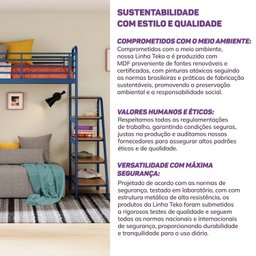 Cama Alta em Ferro Aço Carbono Tubular Teko Casatema - 8