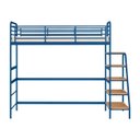 Ver imagem 7 de Cama Alta em Ferro Aço Carbono Tubular Teko Casatema MadeiraOriginals Azul/Álamo