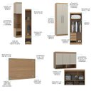 Ver imagem 4 de Guarda Roupa Modulado Completo Selene com Painel Cabeceira 210x218 Cm 4 Peças MDP Carvalho MENU