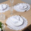 Ver imagem 6 de Jogo Americano com Guardanapo Bordado 6 Lugares 12 Peças Poá Branco Bordado Claro