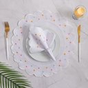 Ver imagem 3 de Jogo Americano com Guardanapo Bordado 6 Lugares 12 Peças Poá Branco Bordado Claro