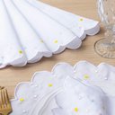 Ver imagem 5 de Jogo Americano com Guardanapo Bordado 6 Lugares 12 Peças Poá Branco Bordado Claro