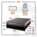 Ver imagem 2 de Cama Box Miami Espuma Queen 158x198 Cinza King House