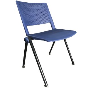 Cadeira Up Fixa Empilhável Escritório Ergonômica Azul