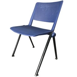 Cadeira Up Fixa Empilhável Escritório Ergonômica Azul - 10