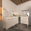 Ver imagem 3 de Balcão Armário Gabinete para Pia 138 Cm Camila e Balcão Fran para Cooktop 4 Bocas Branco