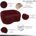 Ver imagem 3 de Sofá Decorativo 1,60cm 2 Lugares Íbis Veludo Bordô G33 - Gran Belo