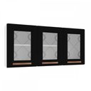 Ver imagem 1 de Armário Aéreo Cozinha em Aço Mirage New 3 Portas 1 Prateleira Branco/Preto - Telasul