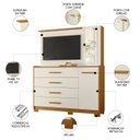 Ver imagem 4 de Cômoda para Quarto com Painel Tv 43 Pol Azaleia A02 Off/cinamomo - Mpozenato